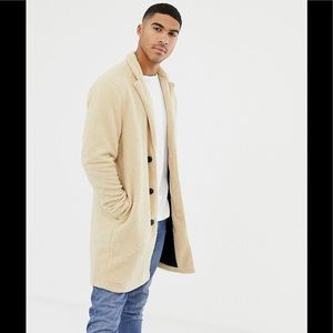 Pull & Bear Trench Coat Jacket in Ecru